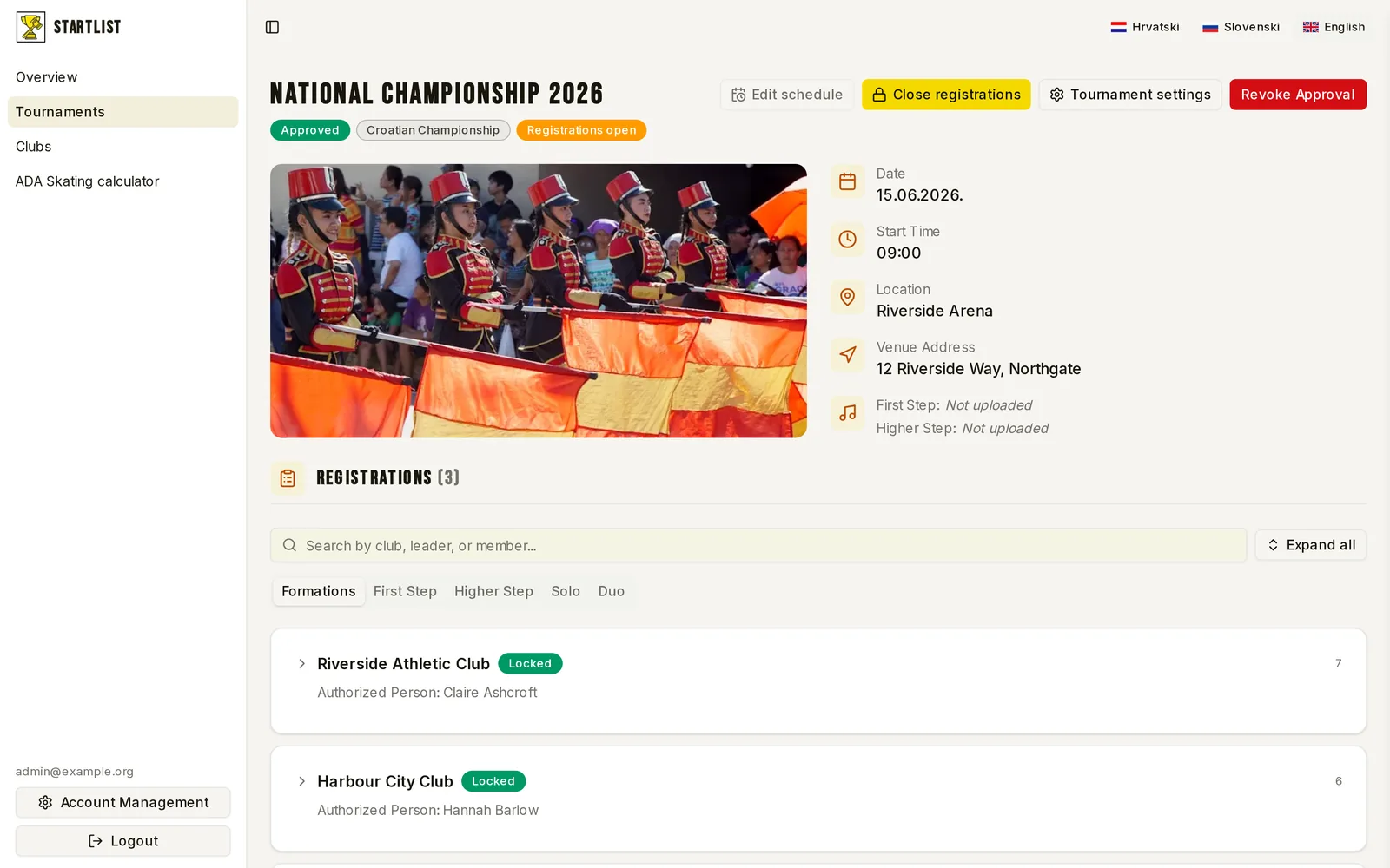 Inside a competition